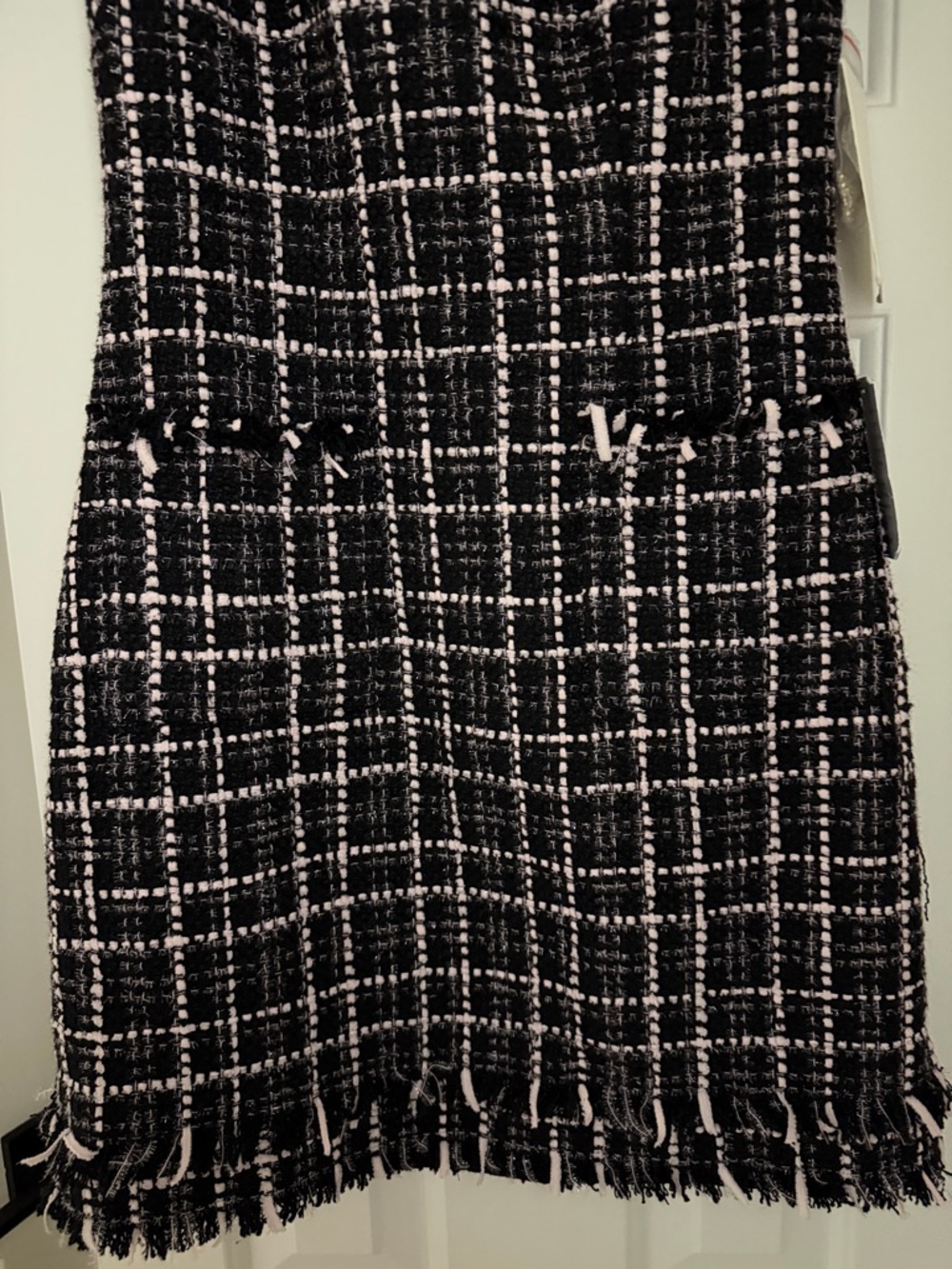Brand new Harper Rose black and pink Tweed Mini Dress with Fringe Trim - Picture 3 of 4